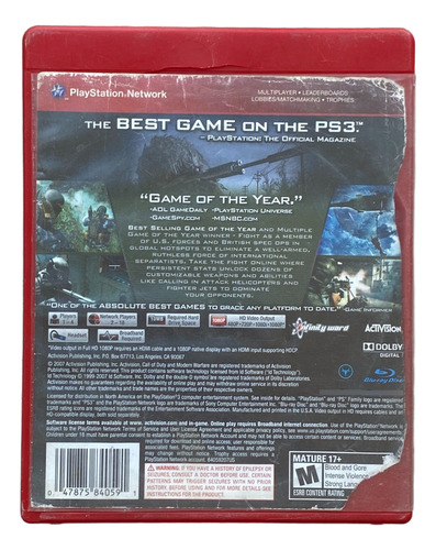 Call Of Duty 4: Modern Warfare - Ps3 Físico (Usado)