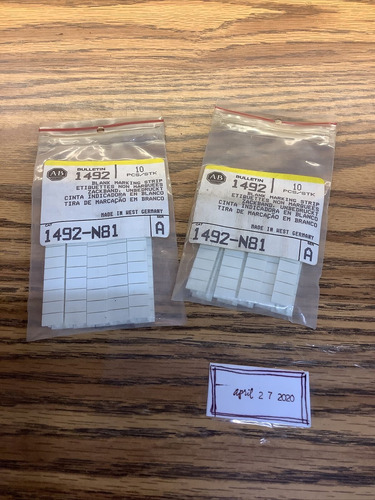 Lot Of 2 Allen Bradley 1492-n81 Blank Marking Strip Ccs