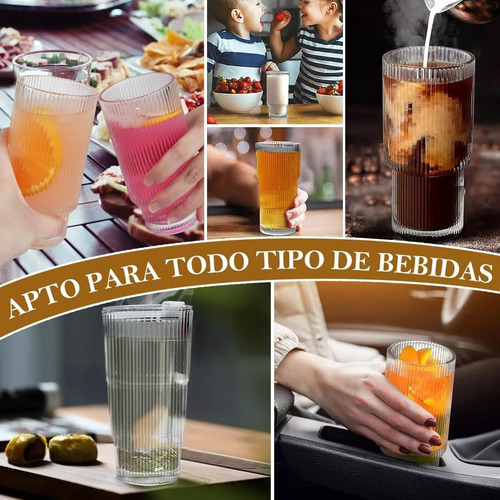 Vasos Con Popote Vasos De Vidrio Reutilizables Tapa