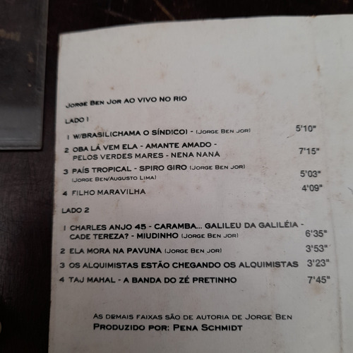 Imagem 7 de 7 de Fita Cassete K7 Mpb 3 Unidades Caetano, Fábio Jr, Jorge Ben