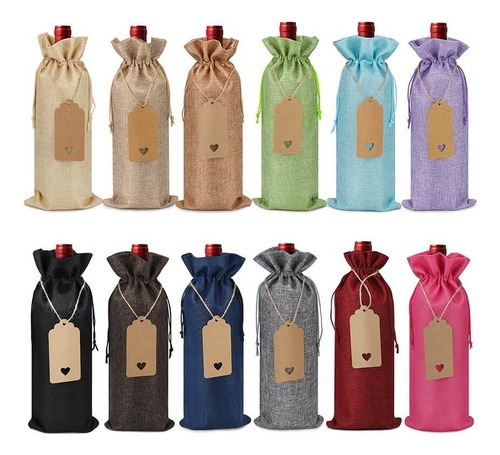 12 Bolsas De Regalo Funda Para Botella De Vino Mesa Adornos