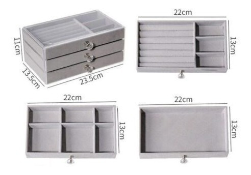 Imagen 3 de 8 de Joyero Acrílico De 3 Niveles, Caja Para Joyas, Organizador