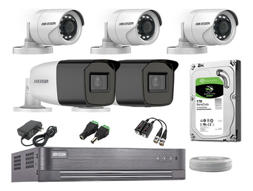 Cámaras Seguridad Exterior Kit 5 Varifocal Full Hd Disco 1tb