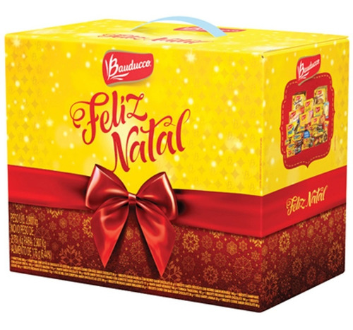 Imagem 3 de 5 de Cesta Natal Bauducco Grande Com Panetone E Chocotone Kit C/3