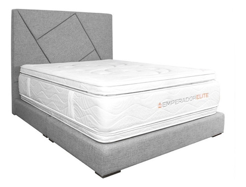  Combo Doble 140 Emperador Pantom + Cabecero + Base Cama Color Gris