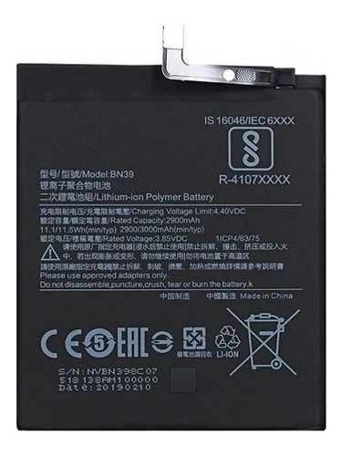 Sobre + Bateria Para Xiaomi Mi Play - Bn-39