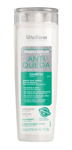 Shampoo Anti Queda 200ml Vita Derm Resistência E Força