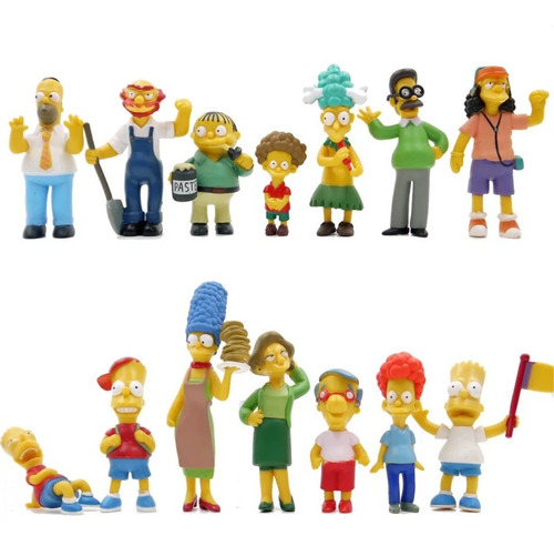 Los Simpsons Homero Marge Bart Colección 14 Figuras En Bolsa