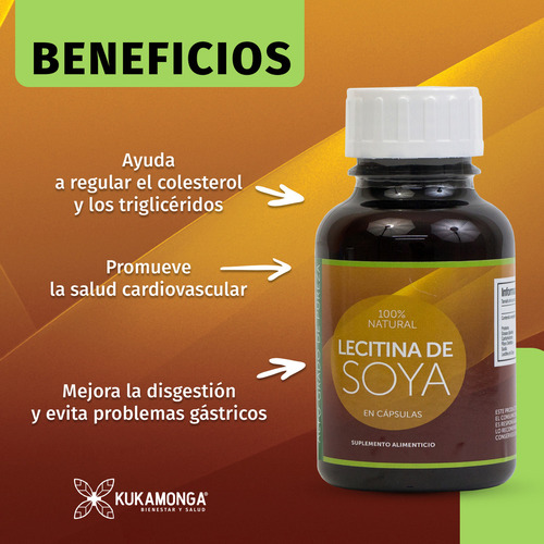 Lecitina De Soya - 100 Cápsulas Soy Lecithina Kukamonga Sabor Sin sabor