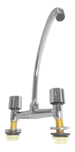 Imagen 3 de 4 de Grifo de cocina doble comando Aqualaf AQ7000 19001 cromo