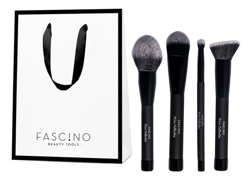Imagen 2 de 9 de Set 4 Brochas Y Pinceles Prive Make Up Crueltyfree Fascino