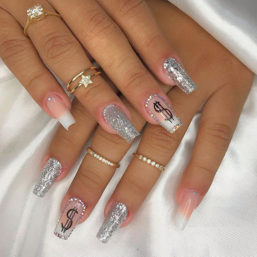Uñas Postizas Pegamento De Uñas Postizas Decoradas Color Z608