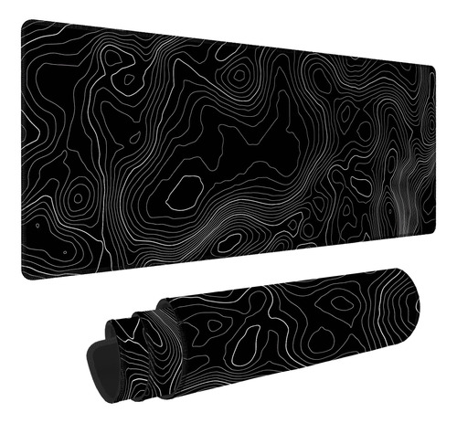 Bzu Alfombrilla Mouse Extendida Contorno Topografico Para X