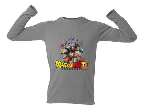 Polera Manga Larga Dragon Ball Goku Vegeta Algodon Estampada