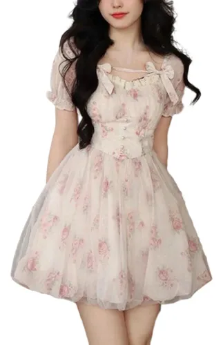 comprar Minivestido Con Volantes Y Estampado De Lazo Para Mujer