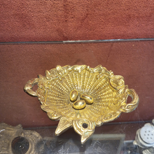 Estatuilla De Bronce Macizo Figura Pájaro Ave Animal Dorado (Usado)