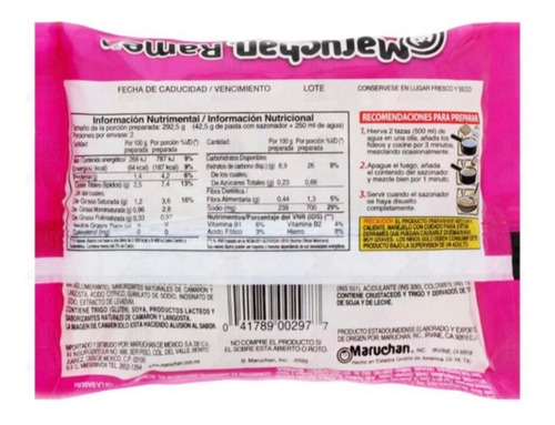 Sopa Maruchan Ramen Sabor A Camaron 85 Gr