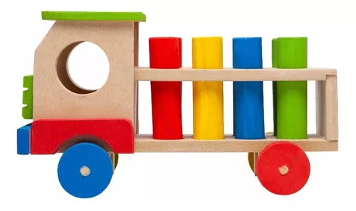 Caminhão com Carroceria Infantil Tamanho P Brinquedo Educativo de Madeira  Brinquedos de Madeira Bambalalão Brinquedos Educativos