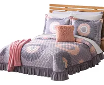 Comprar Colcha Con Fundas Florencia Microfibra Matrimonial Concord Rosa