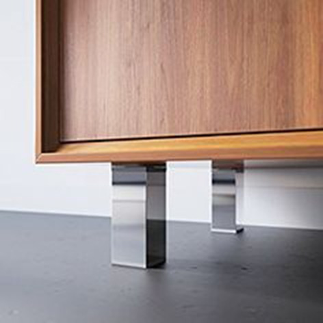 Pata Para Mueble De Acero Cromado Cuadrada 15cm Juego 4und