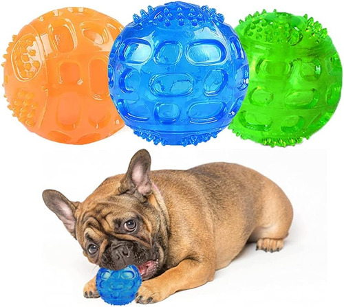 Vivnoon Dog Squeaky Chew Balls Rubber Pet Toy Durable Chew B