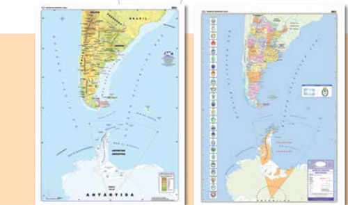 Mapa Argentina Bicontinental Mural Bifaz 95 X 130 Nuevo