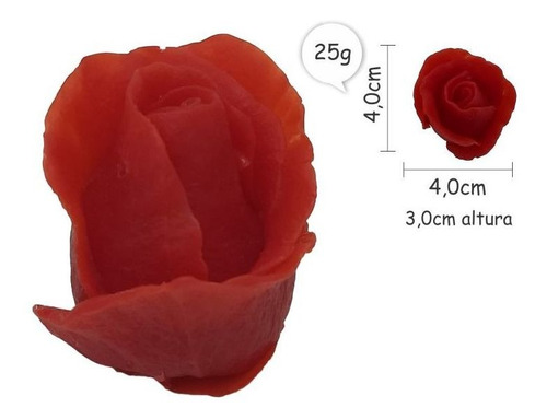Imagem 1 de 1 de Molde Forma Silicone Botão De Rosa Semi Aberto Perfeito