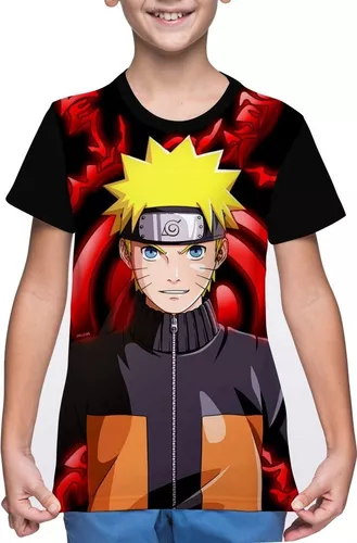 Naruto Uzumaki Animation Anime T-shirt infantil, roupas masculinas