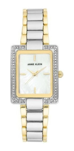 Reloj Mujer Oro Acero Inox Crystal Anne Klein Analog Ak-3129