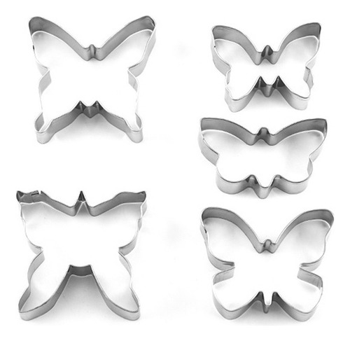 Molde Para Galletas 3d De Mariposa, 5 Piezas, Herramient [u]