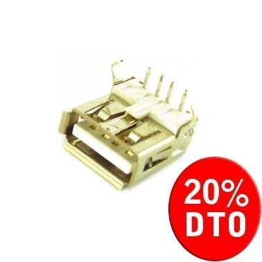 Conector Usb Hembra Tipo A 90º Impreso X10 Unidades