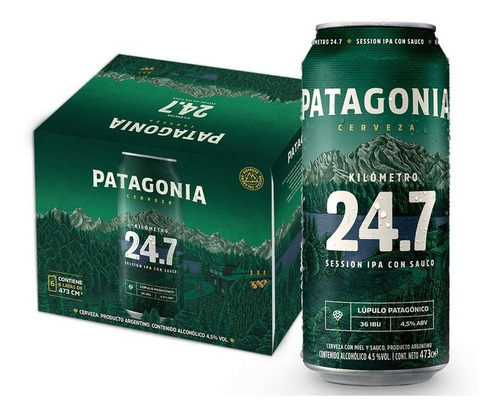 Imagen 1 de 1 de Cerveza Patagonia 24.7 473ml Pack X6 Latas