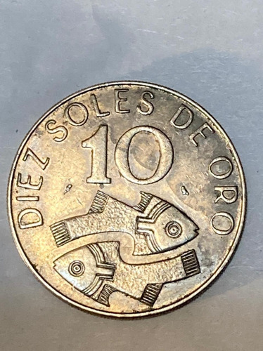 Moneda Peru 10 Soles De Oro 1969 Peces(x77-x133