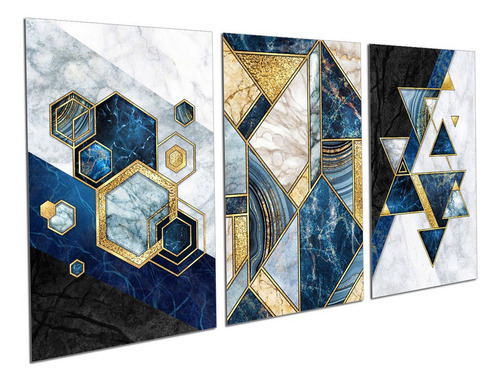 Quadros Decorativos Lazuli Sala Escritório Quarto Moderno Cor Azul