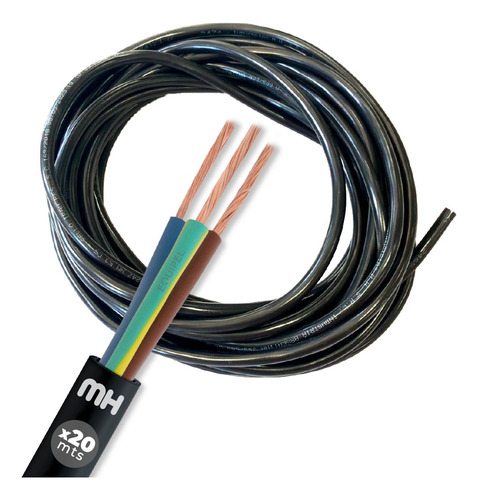 Cable Tipo Taller Mh Negro 3x1.5 Mm² X 20 Mts Normalizado