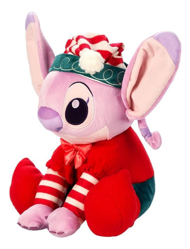 Disney Peluche Navideño De Ángel Lilo & Stitch Color Rosa