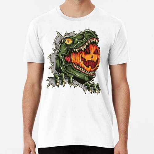 Remera Halloween Dino Pumpkin Disfraz De Dinosaurio De Hallo