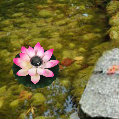 Lámpara Led Flotante De Loto, Luz Solar Led Flotante De