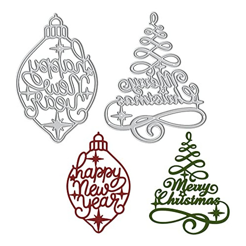 Troqueles De  L Merry Christmas Trees Para   De Tarjeta...