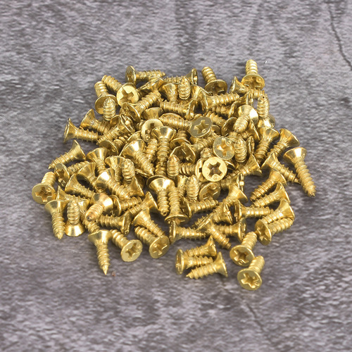 Tornillo Autorroscante Amarillo De Cabeza Plana De 2 X 6 Pul