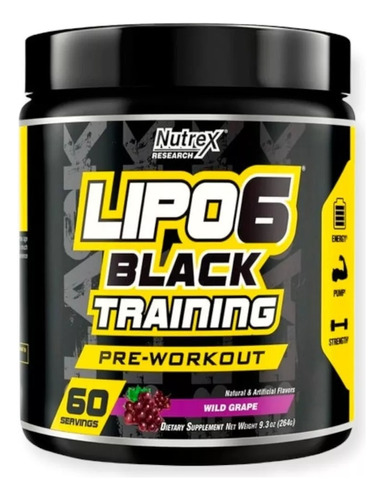 Lipo6 Black Training Pre Workout - 60 Servicios
