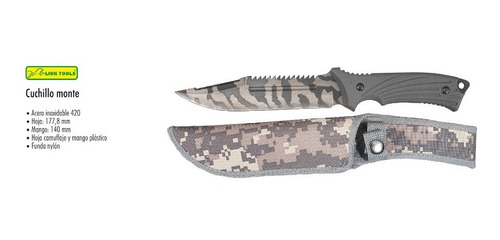 Imagen 1 de 1 de Cuchillo Monte Campismo Supervivencia Lion Tools 9403