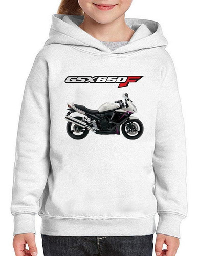 Moletom Infantil Moto Suzuki Gsx 650 F Branca