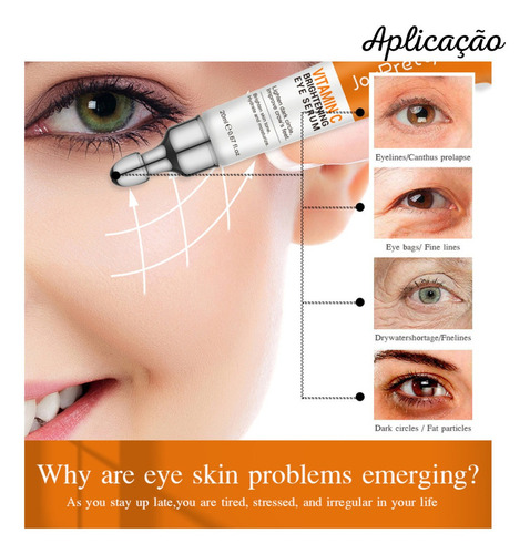 Serum Vitamina C20% Ácido Hialurônico Hidratante Para Olhos