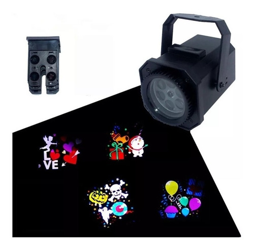 Proyector De Luces Led Navidad Halloween Fiestas 4 Discos