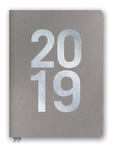 Gunmetal Leatheresque 2019 grande Agenda Semanal