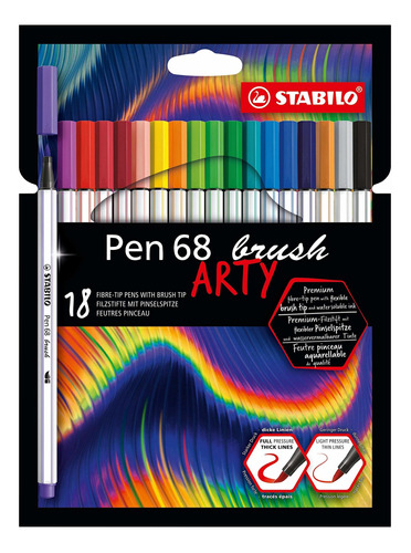 Stabilo Pen Boligrafo Punta Fibra Premium 68 Pincele 18