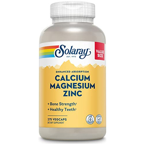 Solaray Calcium Magnesium Zinc Suplemento, Con Cal Uob8w