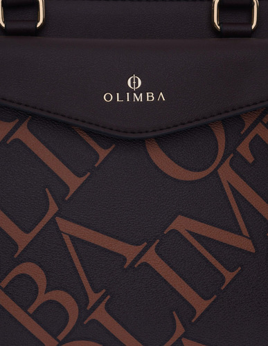 Bolsa Olimba Tote Mujer De Moda Grande Asa Doble Casual 9787 Marrón Lisa Oro