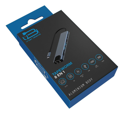 Kit Soporte De Monitor D-bugg + Hub Usb C 8 En 1 Ub Negro
